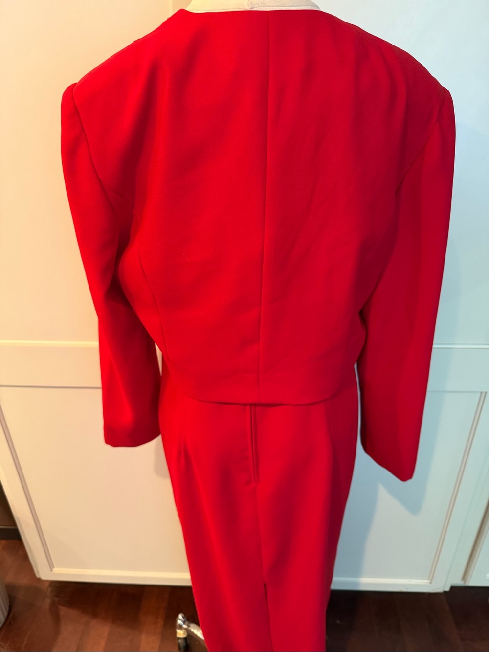 Vintage 90s Elegant Red Women's Dress with Jacket and purse - Picture 7 of 12
